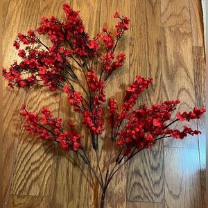 ⚠️ 5/25$ 2 Red Floral gypsophila (baby breath) Branches Home Accent